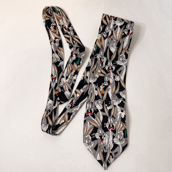 Vintage Looney Tunes Mania Bugs Bunny Neck Tie - Picture 1 of 4